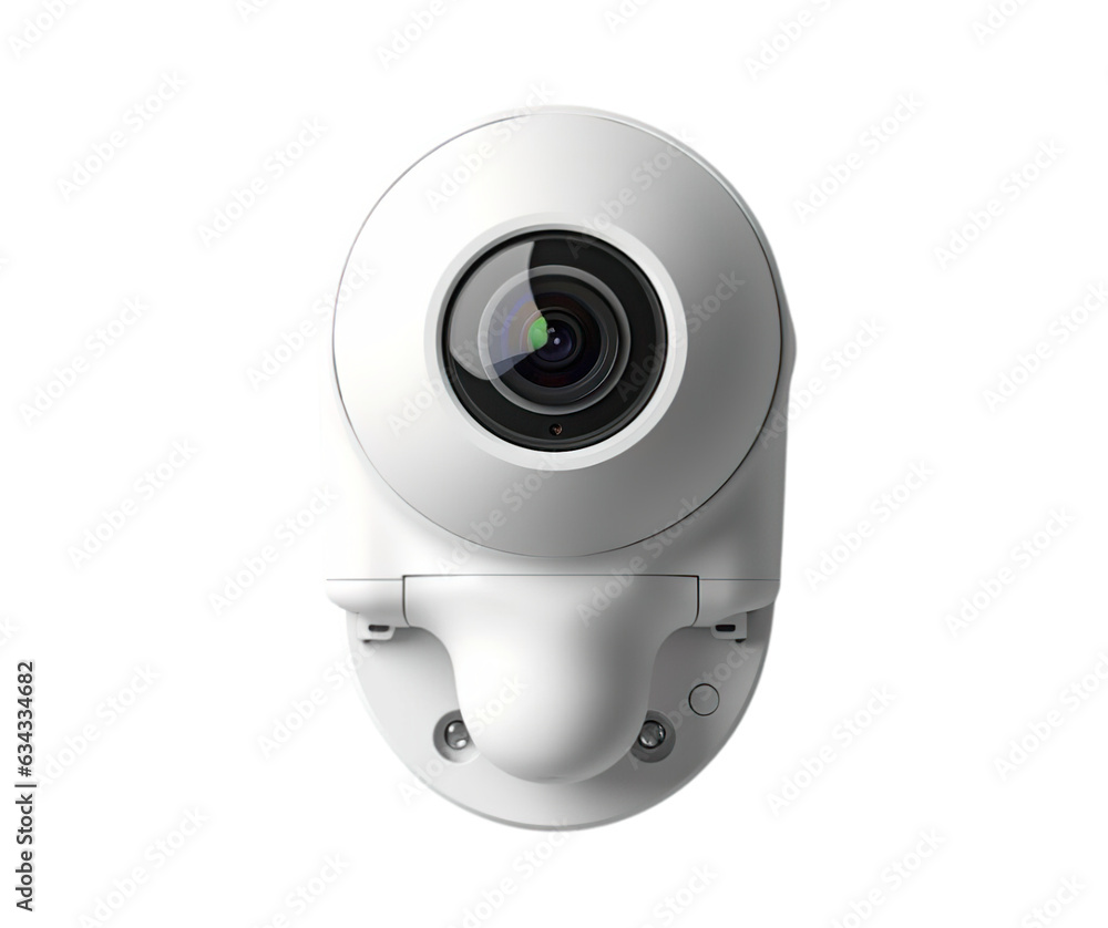 Eye-Shaped Surveillance Camera Isolated on Transparent Background, No Background
