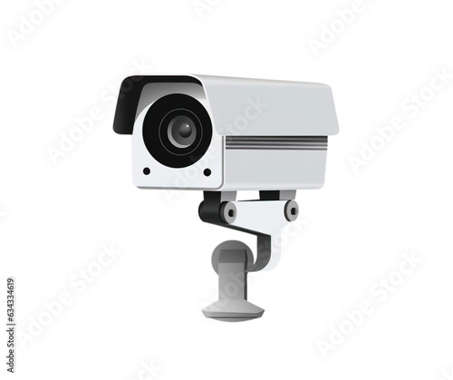 Close-Up of Surveillance Camera Isolated on a Transparent Background, No Background 