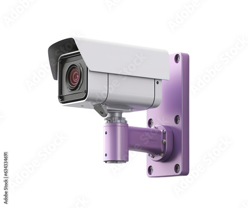 Close-Up of Surveillance Camera Isolated on a Transparent Background, No Background 