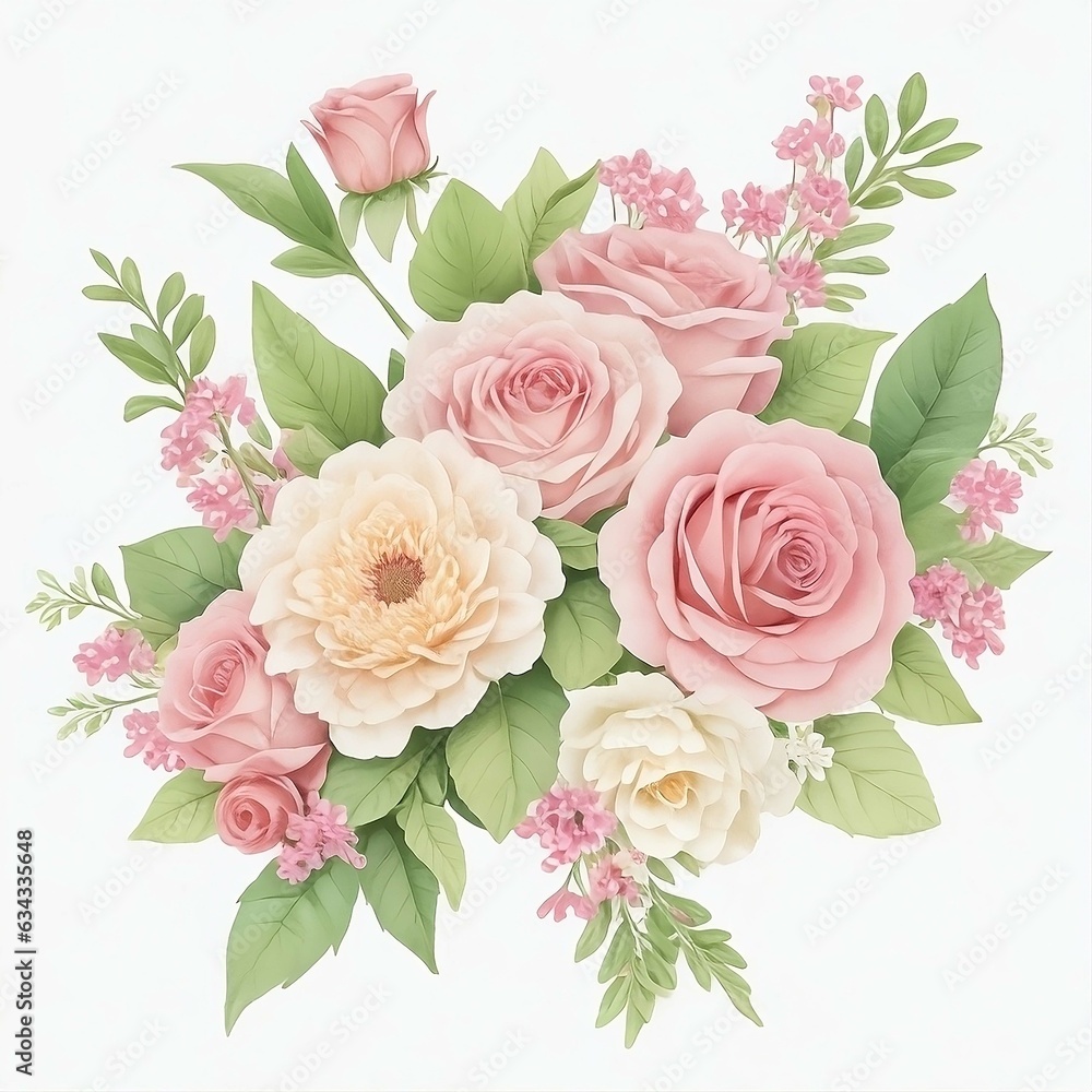Beautiful wedding flowers clipart high resolution high-definition high quality watercolors on white background