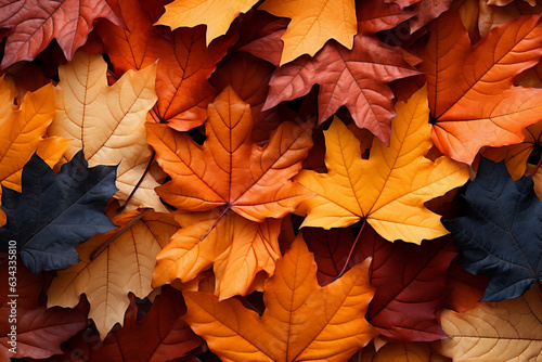 Seasonal Symphony  Vibrant Autumn Leaves Dance in Natural Harmony