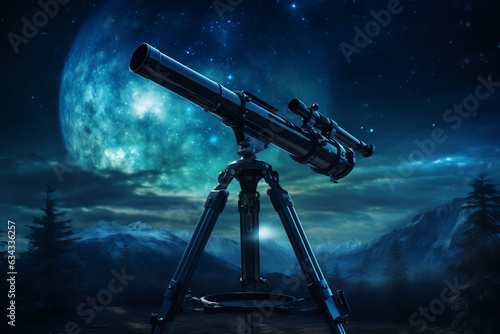 Starry Gaze: Exploring the Night Sky through a Telescope