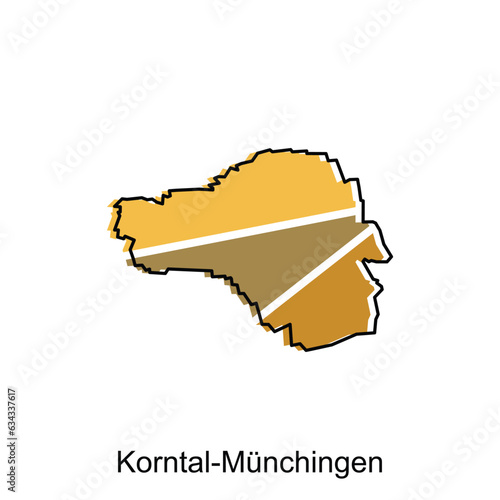 Korntal Munchingen City Map illustration. Simplified map of Germany Country vector design template photo