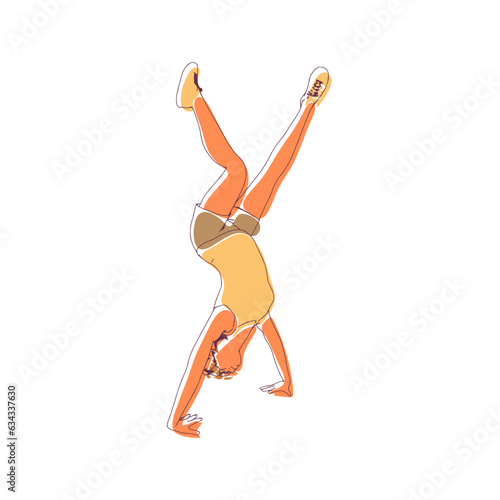Young female workout. Sport girl doing fitness exercise. Casual sportwear - t-shirt, breeches and sneakers. Young woman wearing workout clothes. Sport fashion girl outline in urban casual style.