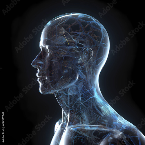 x-ray of a person, the structure of the human insides inside. AI Generated.