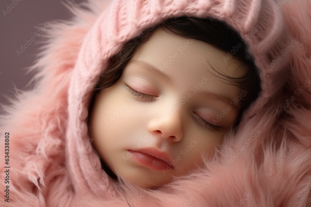 Newborn baby girl studio portrait Newborn baby girl studio portrait