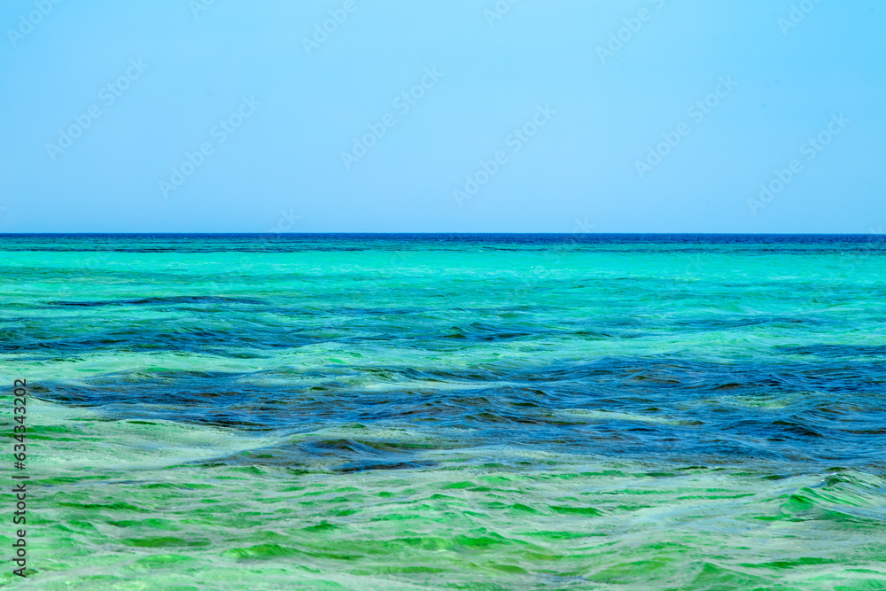 Turquoise Black Sea and clear sky.