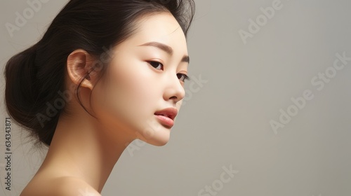 Portrait of beautiful young aisan woman. beauty fresh skin, wellness or cosmetic concept. Generative ai