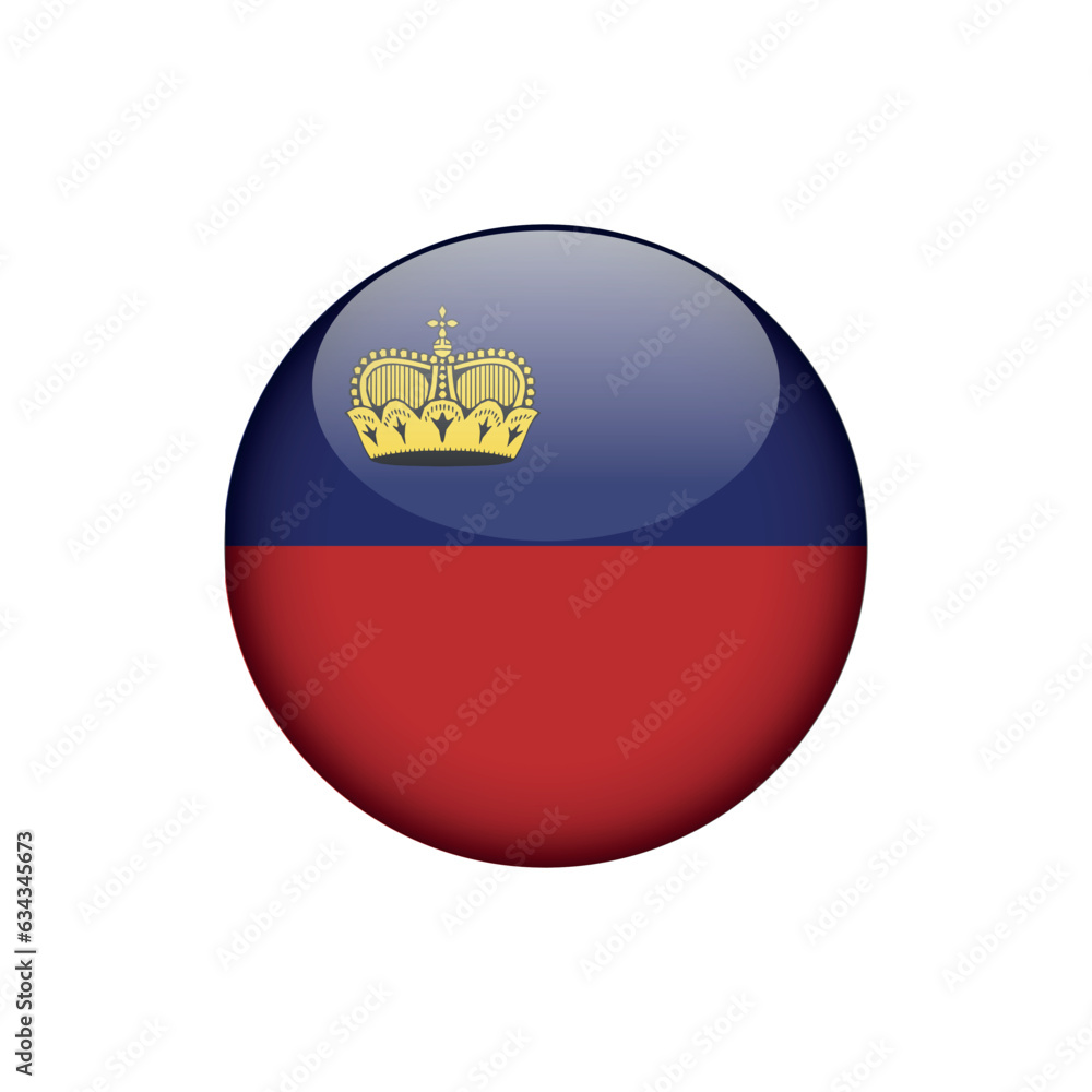 Obraz premium Liechtenstein Flag Circle Button Vector Template