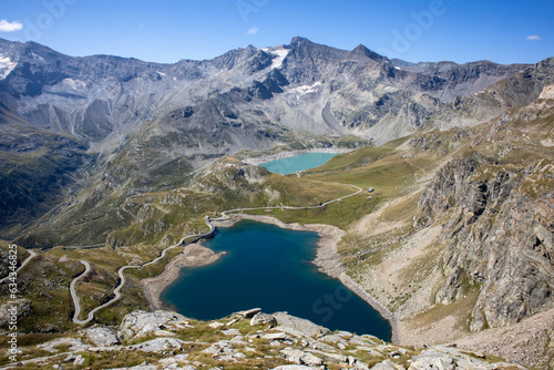 Fototapeta Naklejka Na Ścianę i Meble -  Two little Lakes at the Mountain Nero in Italy