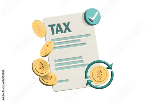 Tax preparation abstract concept 3d vector illustration. The corporate tax, taxable income, document preparation, payment planning, corporate accountancy, and annual return abstract metaphor
