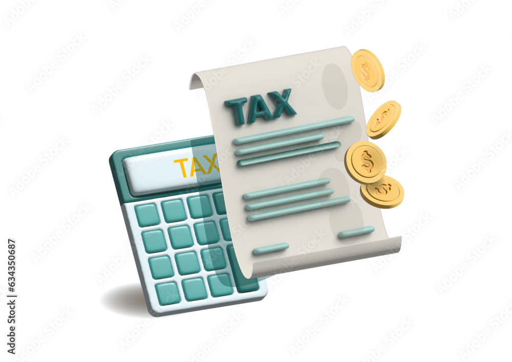 Fotografie Tax preparation abstract concept 3d vector illustration