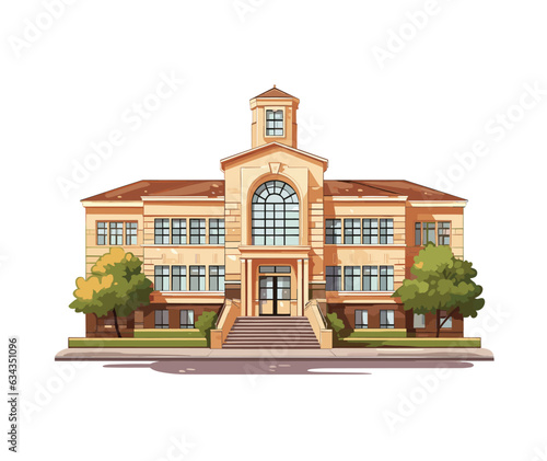 School, college, institute building concept illustration