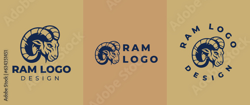 Ram head logo, Abstract vector horns ram animal sheep logo, icon Aries, sign goat. Design template premium brand business, graphic badge company.