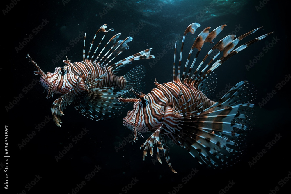 lionfish in aquarium lionfish in aquarium
