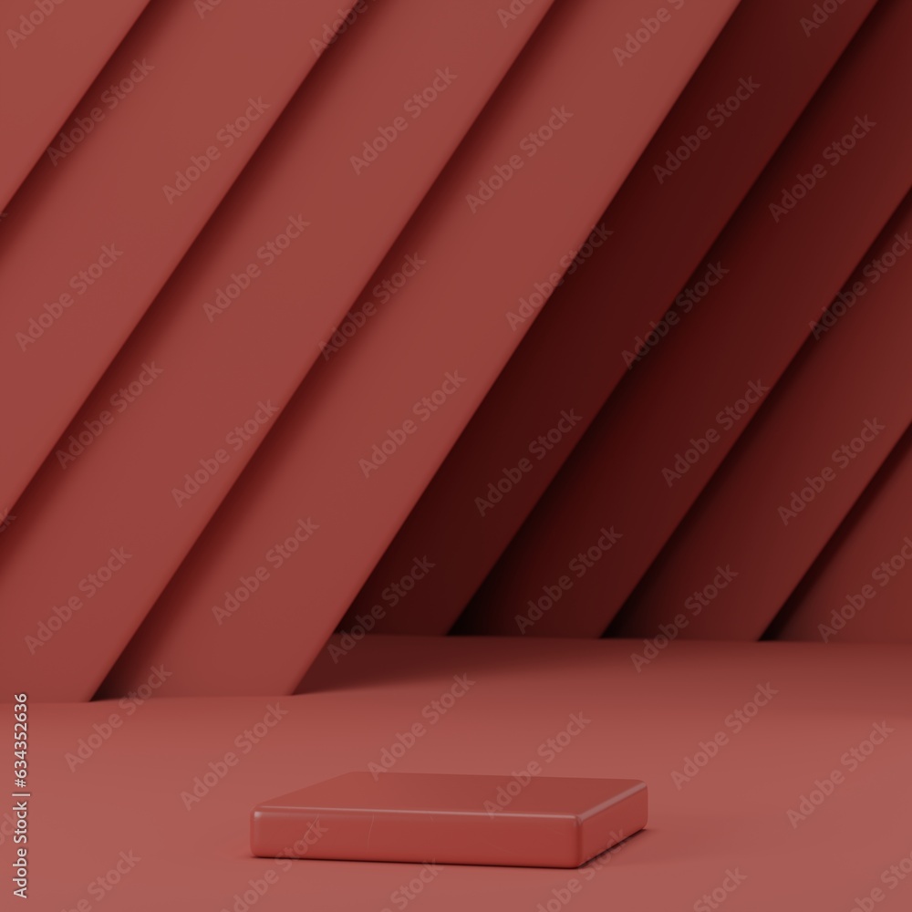 3d product background with single copper rust box podium and copper ...