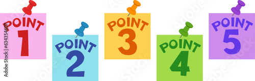 メモ用紙とかわいいポイントの数字（Note paper and cute point numbers）
