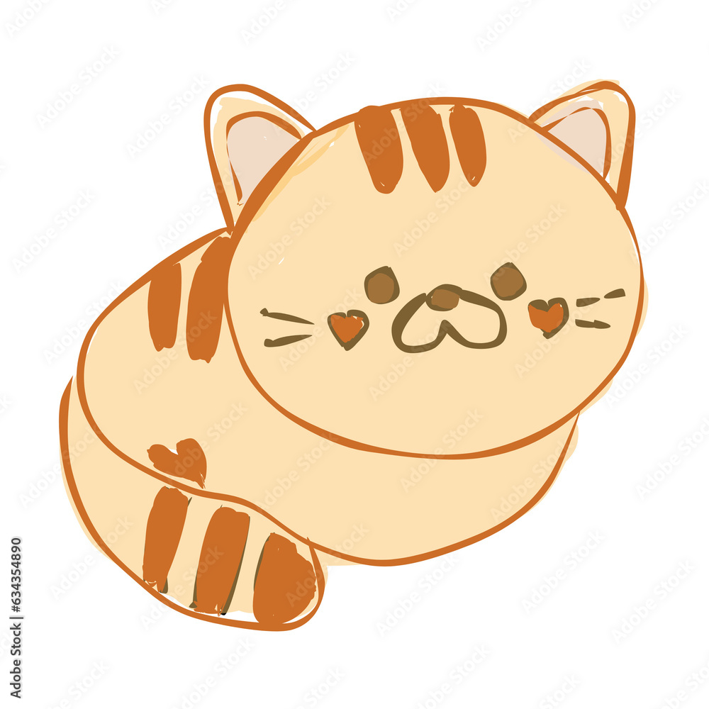 Sleeping Cat International Cat Day Pet Cute Animal Illustration Element decoration character Sleeping Cat International Cat Day Pet Cute Animal Illustration Element decoration character