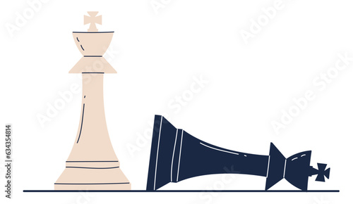 Chess checkmate tournament play concept. Vector flat graphic design illustration