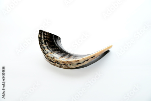shofar (horn) isolated with rosh hashanah (jewish holiday)