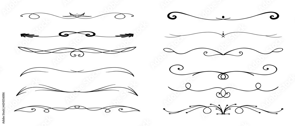 Obraz premium Set of linear text dividers.Vector graphics.