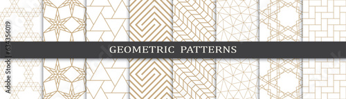 Set of arabic seamless patterns. Asian geometric traditional design islamic pattern. Seamless arabic ramadan pattern.