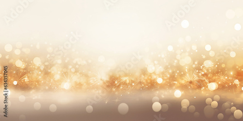 Dazzling, glamorous glowing circular lights background. Glittering pattern, shining elements evoke Christmas, New Year magic, perfect for festive occasions, winter events.