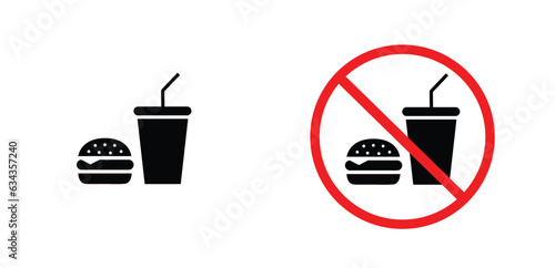 icon caution not eat black outline for web site design 
and mobile dark mode apps 
Vector illustration on a white background