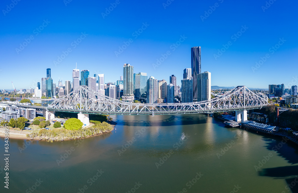 Story Bridge and Brisbane Skyline in Australia