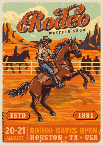 Western show vintage flyer colorful