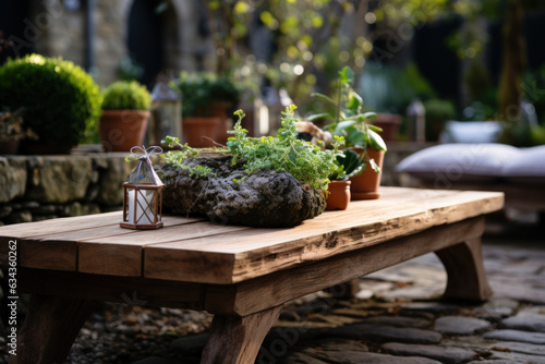 table in garden