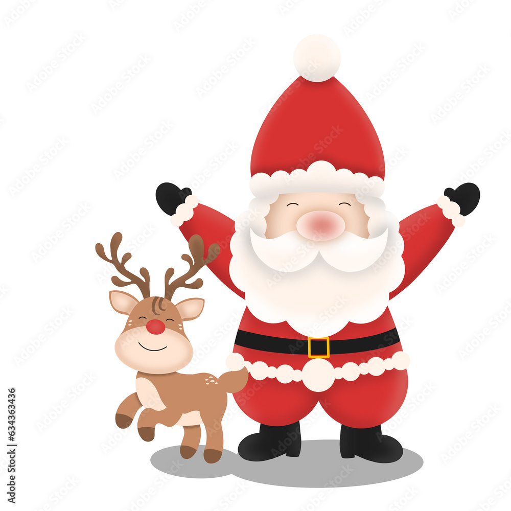 santa claus with a reindeer santa claus with a reindeer