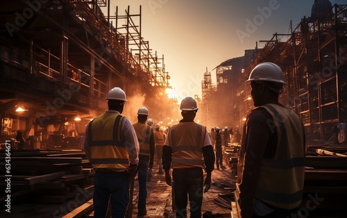 Workers Construction Site Safety and Productivity. Generative AI