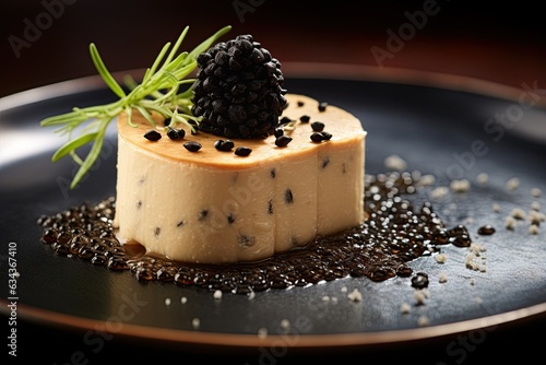 Foie Gras with Truffles: Indulge in the rich and buttery foie gras, paired with the decadent essence of truffles. Generated with AI photo