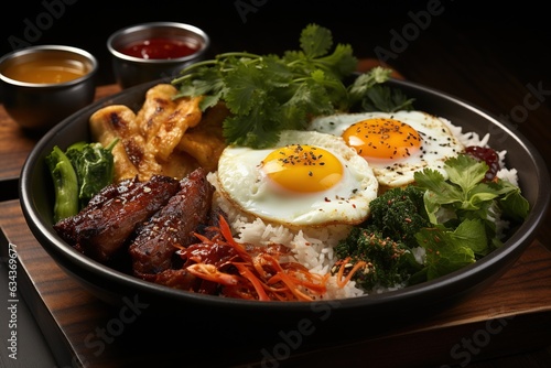 Khao Pad: Taste the comfort of Thai fried rice, stir-fried with eggs, vegetables, and choice of meat.Generated with AI