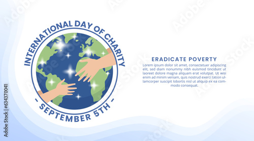 International Charity Day background with a hand is giving charity illustration
