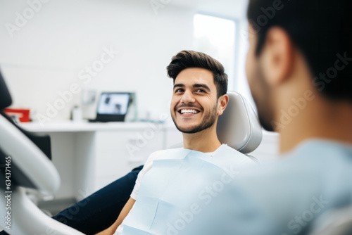Smiling Mexican Man in Dental Chair