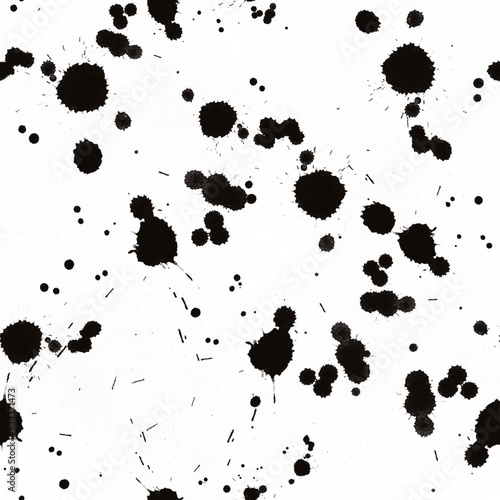 Seamless abstract textured pattern. Simple background black and white texture. Digital brush strokes background. Spots, stains. Design for textile fabrics, wrapping paper, background, wallpaper, cover
