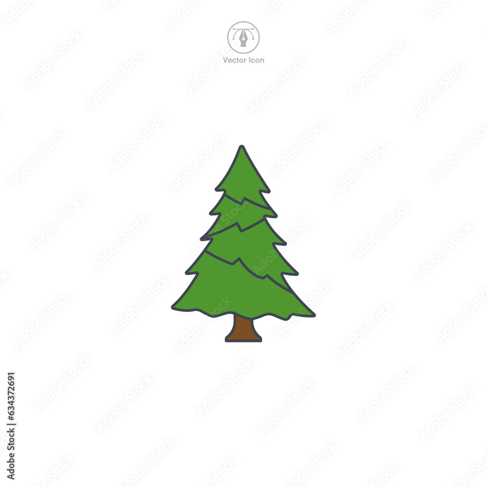 Obraz premium Christmas Tree icon symbol vector illustration isolated on white background