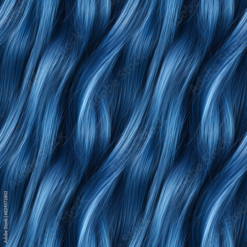 Wavy blue hair seamless background