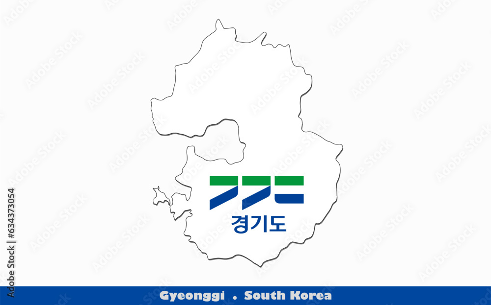 Gyeonggi Flag -  Provinces of South Korea (EPS)