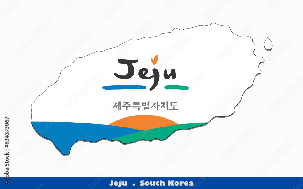 Jeju Flag -  Provinces of South Korea (EPS)