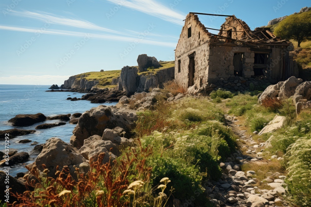 Forgotten Remnants: Exploring the Decaying and Dilapidated Structures on a Remote Island, Reclaimed by the Embrace of Nature