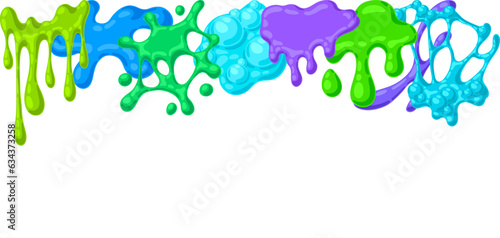 Blots and drips slime background. Toxic mucus smudges streaks and blotch.