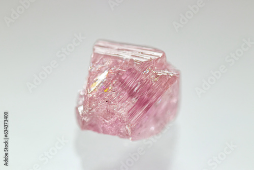 Closeup rare color rough uncut pink diamond crystal  photo