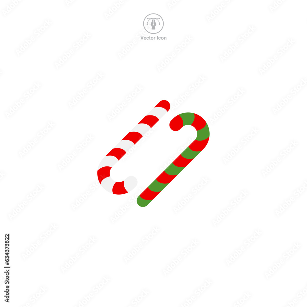 Candy Cane icon symbol vector illustration isolated on white background Candy Cane icon symbol vector illustration isolated on white background
