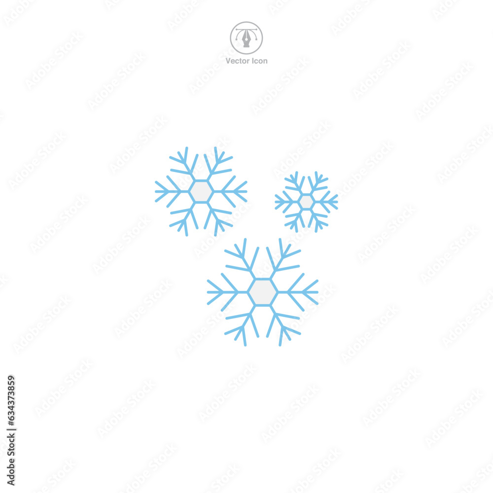 Snowflake icon symbol vector illustration isolated on white background Snowflake icon symbol vector illustration isolated on white background