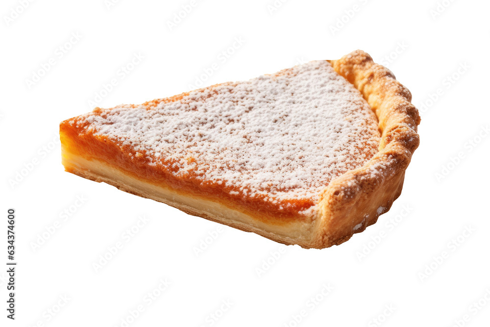 Sweet pie crisp with icing isolated on transparent background. Generative Ai