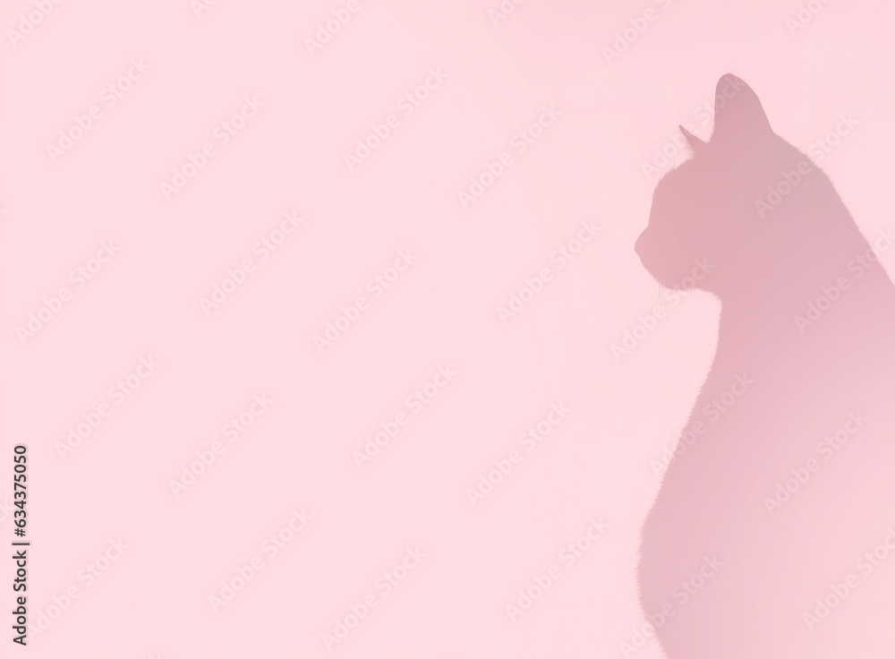 silhouetted cat staring with pink background silhouetted cat staring with pink background