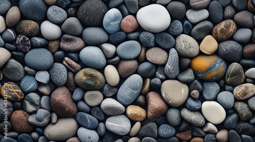 Abstract nature pebbles background. Blue pebble texture. Stone background. Generative AI Abstract nature pebbles background. Blue pebble texture. Stone background. Generative AI